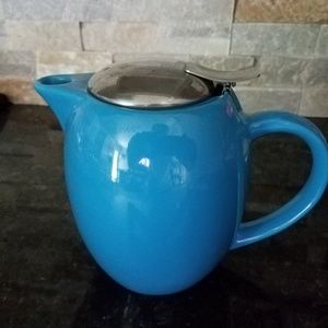 Blue ceramic teapot